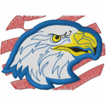 Eagle avec des rayures polos brodés