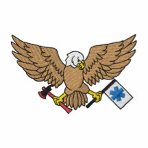 Eagle avec le drapeau et la hache