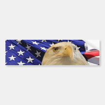 Eagle chauve américain et drapeau autocollant pour voiture