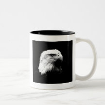 Eagle chauve noir et blanc tasses à café