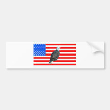 Eagle chauve sur le drapeau américain adhésif pour voiture