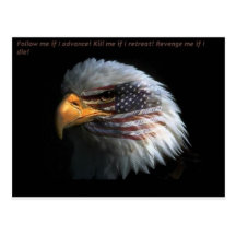 Eagle patriotique avec l'arrière - plan de drapeau cartes postales
