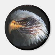 Eagle patriotique avec l'arrière - plan de drapeau magnets pour réfrigérateur