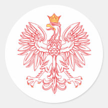 Eagle polonais décrit en rouge adhésif