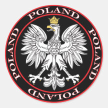 Eagle polonais rond autocollants