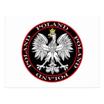 Eagle polonais rond cartes postales