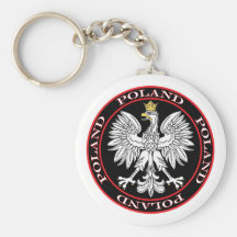 Eagle polonais rond porte-clefs