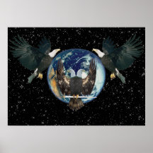 Eagles dans l'espace posters
