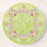 Easterbunnies et oeufs dessous de verre