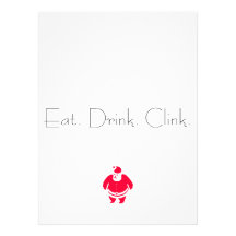 Eat. Drink.Clink. , Santa Christmas party invite