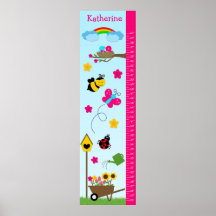 Échelle de croissance d'enfants - dans le jardin posters