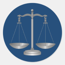 Échelles de justice autocollant rond