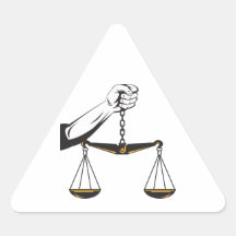 Échelles de participation de main de justice autocollant en triangle