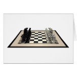 Échiquier avec des pièces d'échecs : cartes de vœux
