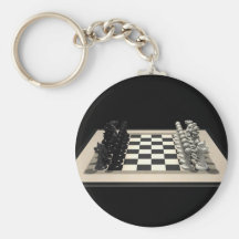 Échiquier avec des pièces d'échecs : Keychain Porte-clé