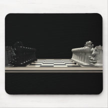 Échiquier avec des pièces d'échecs : Mousepad Tapis De Souris