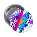 Éclaboussure au néon de Keytar des années 80 de ti Pin's