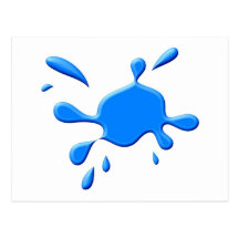 Éclaboussure bleue de peinture carte postale