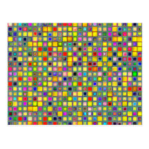 Éclaboussure de motif multicolore jaune de tuile d carte postale