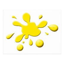 Éclaboussure jaune de peinture cartes postales