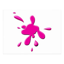 Éclaboussure rose de peinture carte postale
