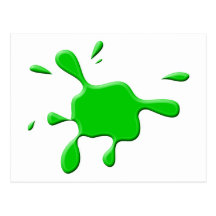 Éclaboussure verte de peinture carte postale