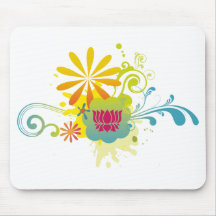 Éclat de couleur de fleur de Lotus Tapis De Souris