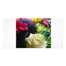 Éclat de fleur d'été cartes de vœux avec photo