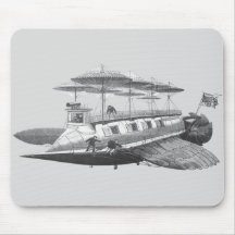 Éclipse vintage de dirigeable de Steampunk de la s Tapis De Souris