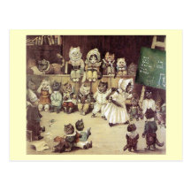 École de chat par la carte postale de Louis Wain