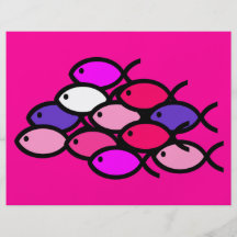 École des symboles chrétiens de poissons - rose et tract