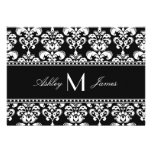Économies blanches noires de mariage de monogramme faire-parts