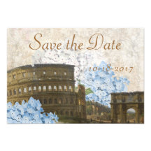 Économies bleues antiques d'hortensia de Rome la c Cartons D'invitation