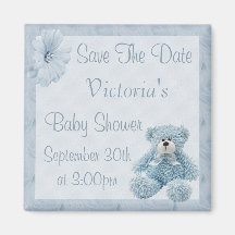 Économies bleues de nounours le baby shower de gar magnets