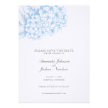 Économies bleues d'hortensia la date cartons d'invitation personnalisés