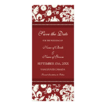 Économies crèmes rouges de mariage la carte de dat carton d'invitation