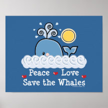 Économies d'amour de paix l'affiche de baleines