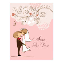 Économies de baiser mignonnes de jeune mariée et d cartes postales