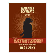 Économies de bat mitzvah de vedette du rock la dat carte postale