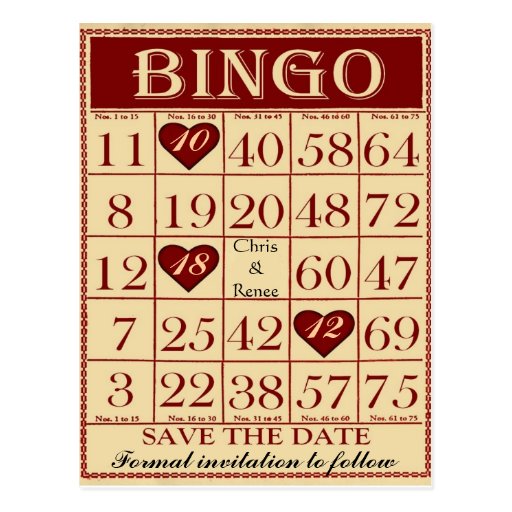 Économies de bingo-test la carte postale de date