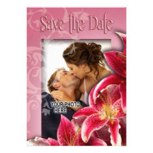 Économies de cascade d'orchidée la photo de date invitations personnalisées
