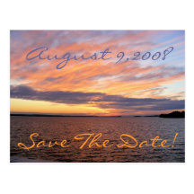 Économies de coucher du soleil la date ! carte postale