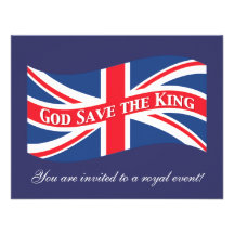 Économies de Dieu le roi avec Union Jack Invitation Personnalisée