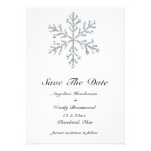 Économies de flocon de neige d'hiver la date invitation personnalisable