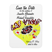 Économies de Las Vegas le coeur de jaune de date Magnet Souple