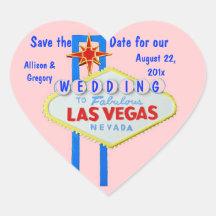 Économies de Las Vegas le coeur de rose de date Adhésif
