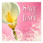 Économies de lis de dentelle la date (rose) invitation personnalisable