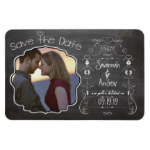 Économies de mariage d'art de tableau la date magnets en rectangle