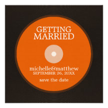 Économies de mariage de disque vinyle la date invitation personnalisable