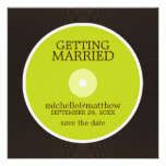 Économies de mariage de disque vinyle la date faire-parts